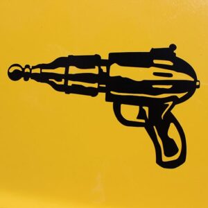 vinyl decal of a ray gun pistol