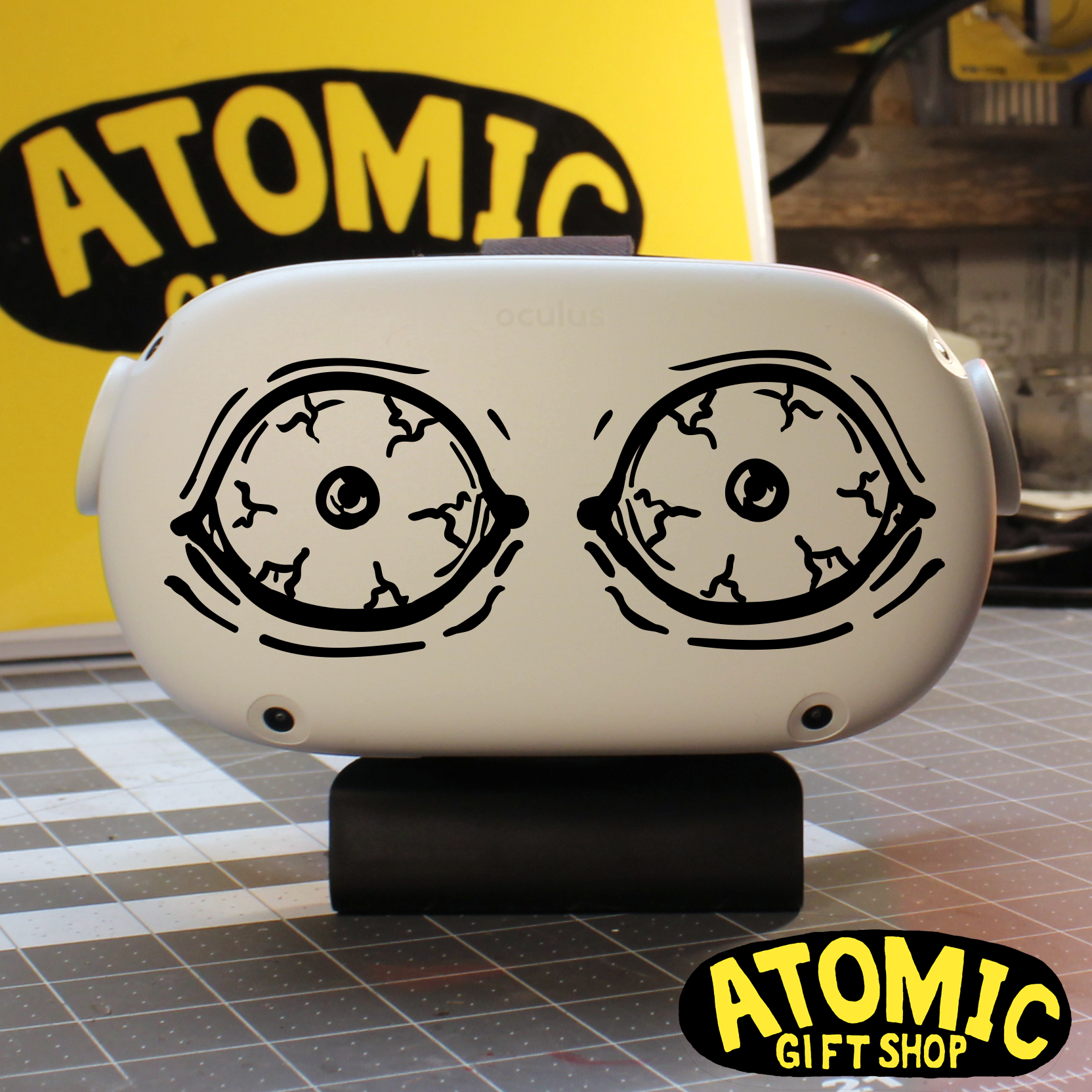 Confused Grey Alien Eyes Decal – Atomic Gift Shop