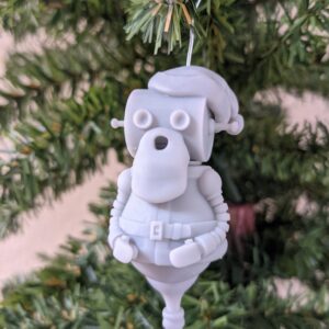 SantaBot unpainted as tree ornament